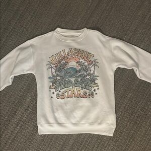 Billabong White Crew Neck Sweater Vintage Graphic
